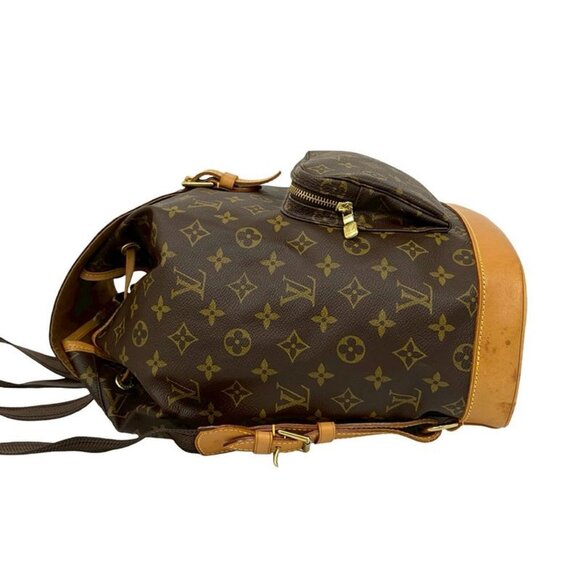 Louis Vuitton Vintage Montsouris Monogram Leather Drawstring Rucksack Sac main image 5